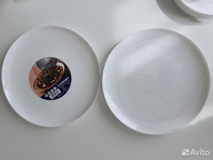 Набор luminarc diwali белый и 2 тарелки для пиццы