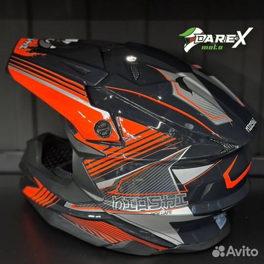 Шлем kioshi Holeshot 801 red кроссовый (размер XL)