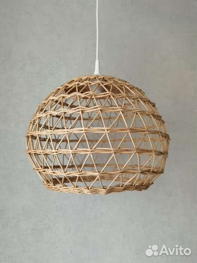 Плетёный абажур на заказ из бумажной лозы