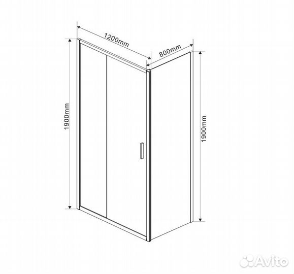 Душевой уголок Garda VSR-1G8012CLB, 1200*800