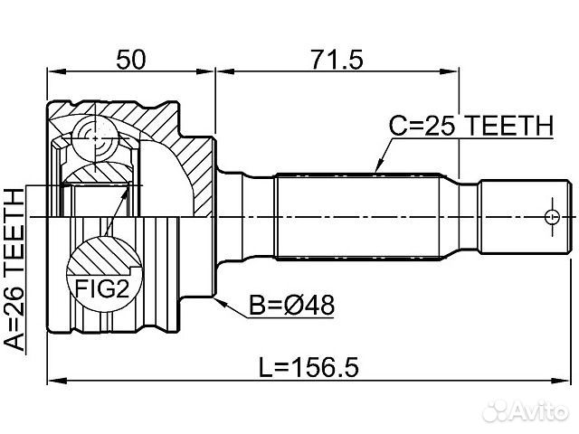 Шрус наружный зад. Lancer C-Crosser Asx Outlander