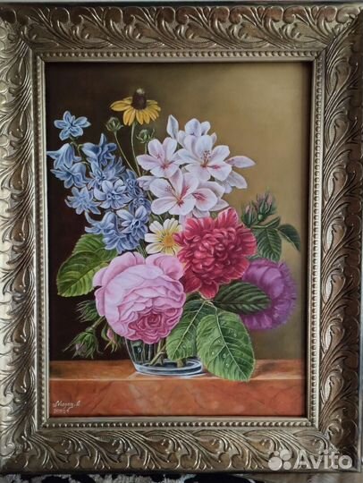 Картина маслом на холсте цветы