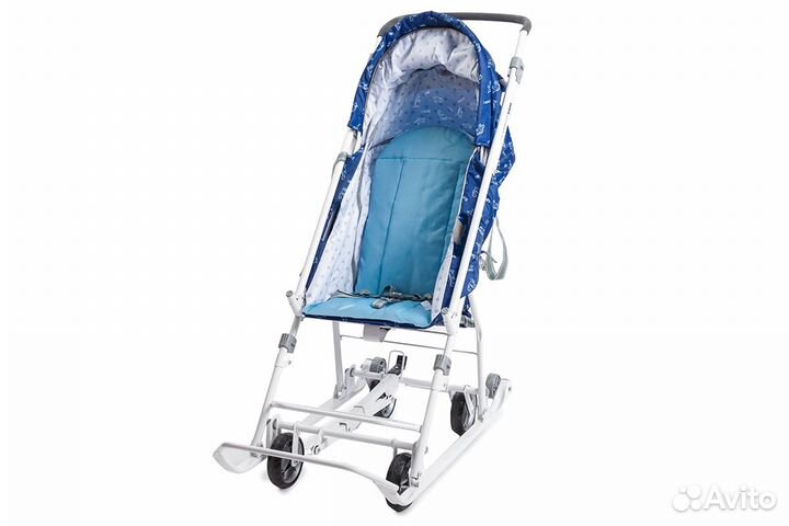 Санки-коляска, Nika - Умка 3-1 (У3-1), Синий / Бел