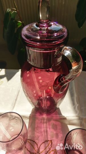 Кувшины и вазы, цветное стекло, винтаж СССР