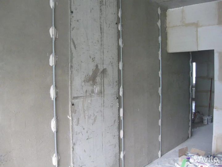 Штукатурка стен под обои. Механизированная