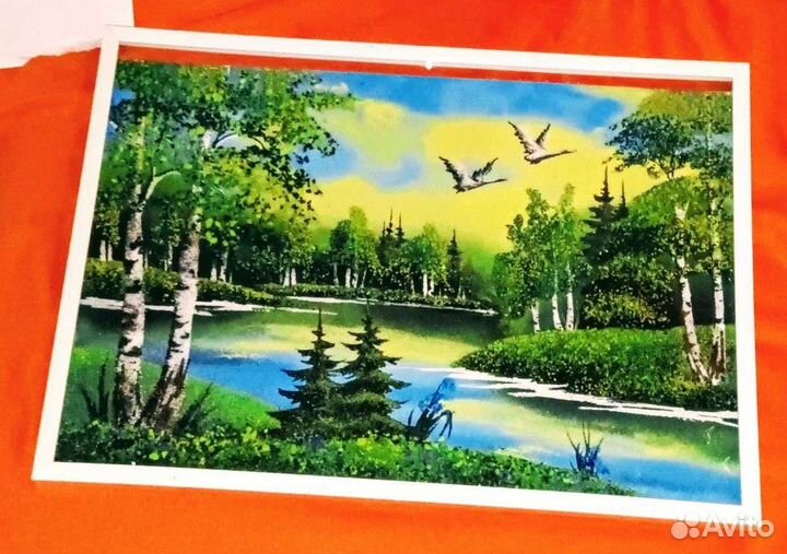 Нов,пара птиц и море масл