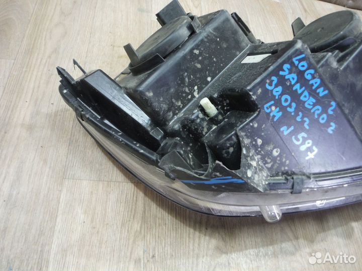 Фара левая №587 Renault Logan Sandero 2 2020