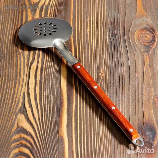 Шумовка для казана узбекская 40см, с деревянной ру