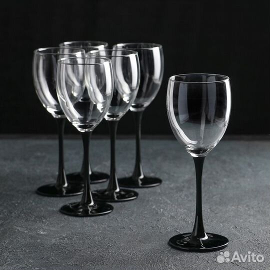 Набор бокалов для вина «Домино», 250 мл, 6 шт