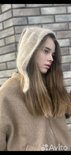 Шапка чепчик вязаная кид мохер