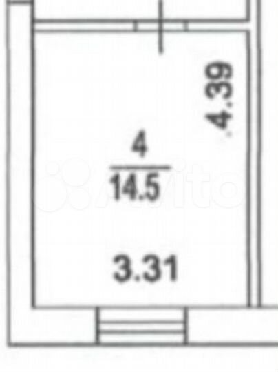 Комната 14,5 м² в 4-к., 1/5 эт.