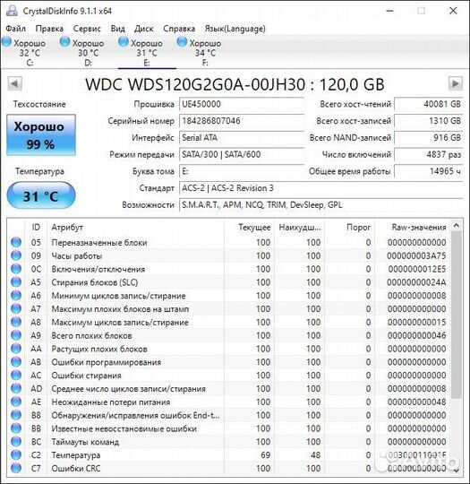 SSD Western Digital Green 120 gb SATA3