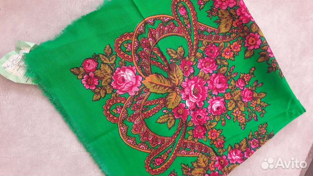 Платок Павлопосадский СССР шерсть и х/б