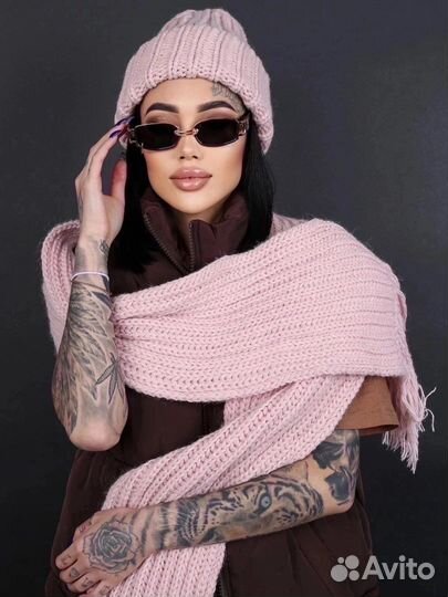 Женский комплект шапка+шарф