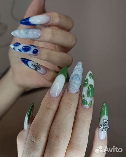 Модель на креативный маникюр (наращивание+дизайн)