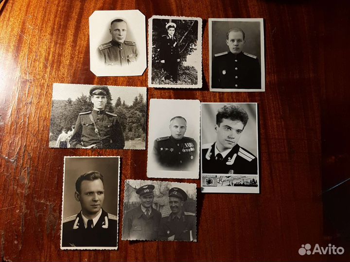 Фото «Офицеры» 8шт 1940/50-е г. СССР