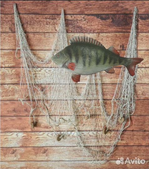 Барельеф рыба (Трафейный окунь) панно на стену