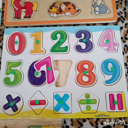 Игрушки: Рамки-пазлы-вкладыши деревянные, 4 шт