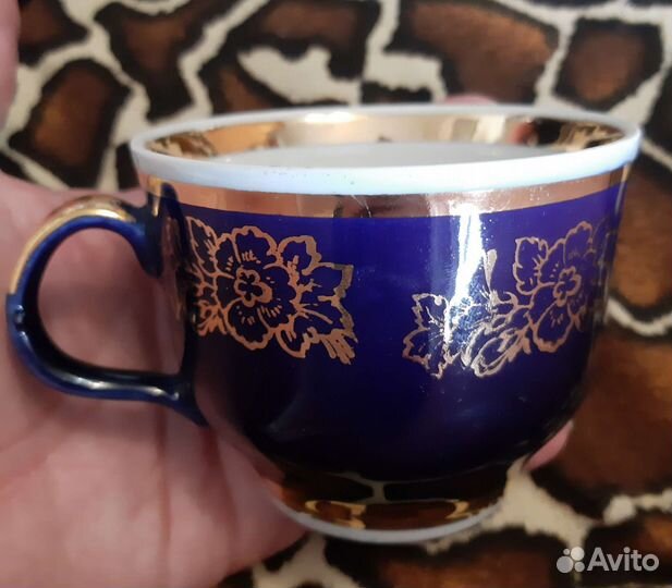Чайные чашки Глухой кобальт СССР Винтаж