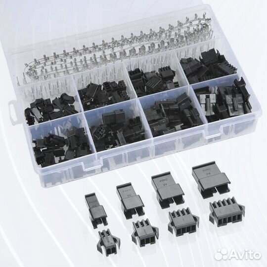Комплект разъемов JST SM2.54 2-5 пин, м+п, 560 шт