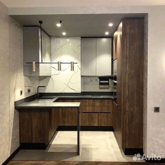 Угловая кухня с мдф фасадами