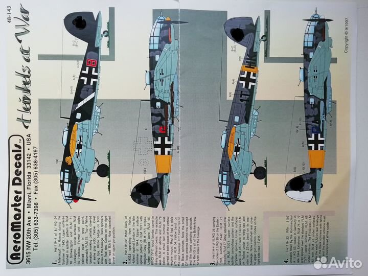 Декали для моделей самолетов 1:48
