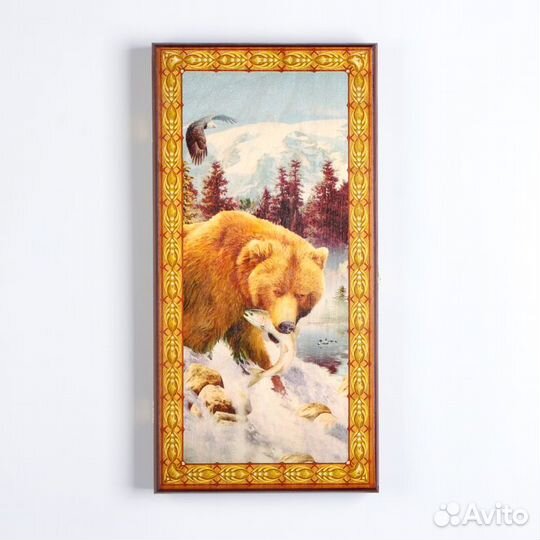 Нарды 'Медведь', деревянная доска 50 х 50 см, с по