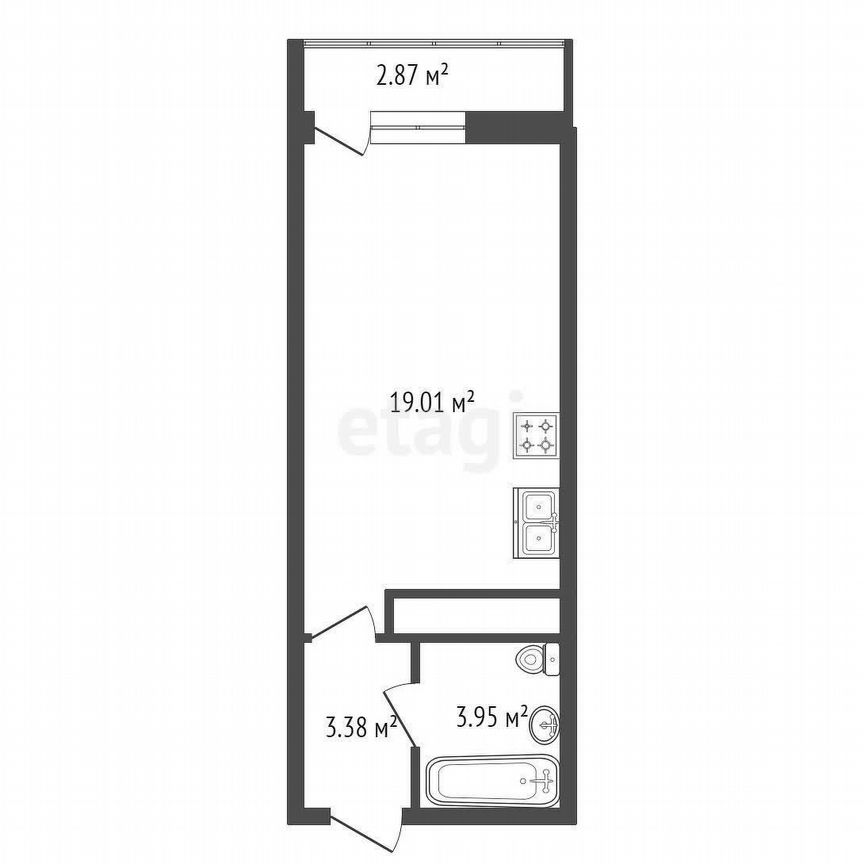 Квартира-студия, 28 м², 8/16 эт.
