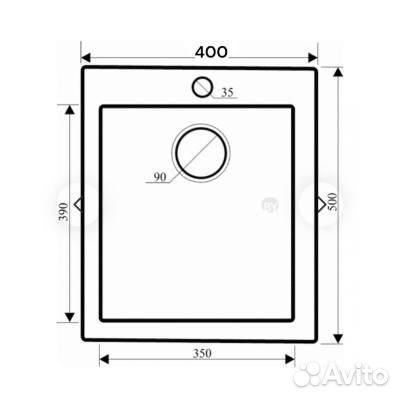 Мойка для кухни, нержавейка,сатин,40х50