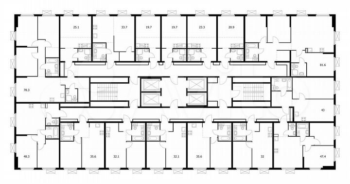 3-к. квартира, 81,6 м², 20/25 эт.