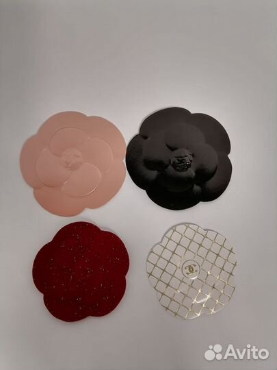 Камелия Шанель,белая,тканевая 7см