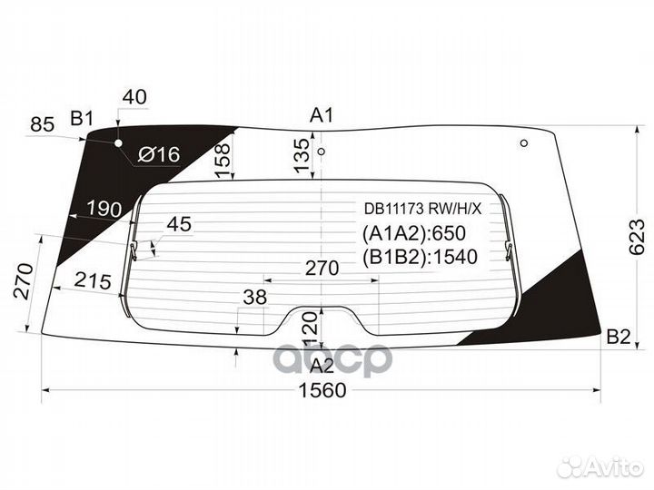 Стекло заднее с обогревом cadillac escalade/CHE