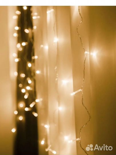 Гирлянда штора 2х3 теплый свет