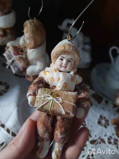 Ватные елочные игрушки