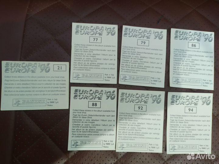 Наклейки Панини Евро96 panini euro96