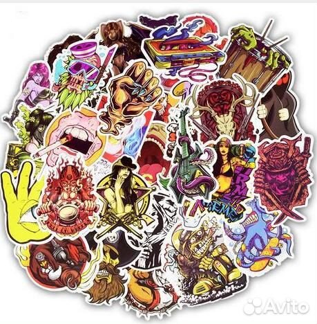 Наклейки на самокаты цветные