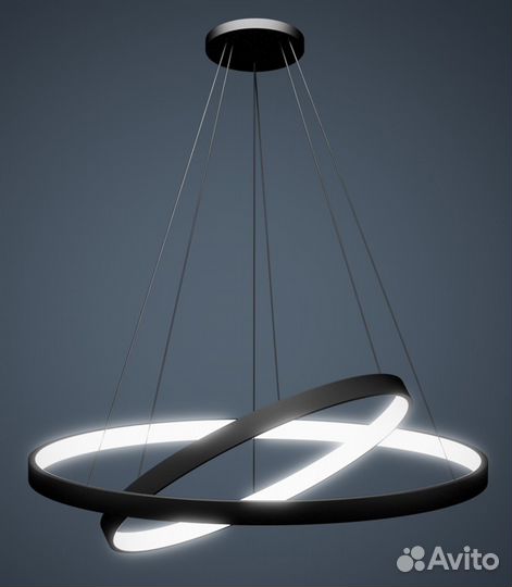 Дизайнерская светодиодная люстра в форме 2-х Колец