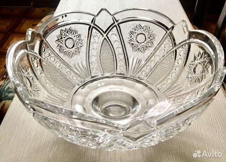 Ваза для фруктов, хрустальная