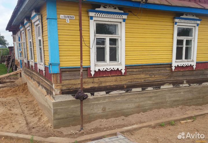 Подъем дома. Замена венцов. Фундаментные работы