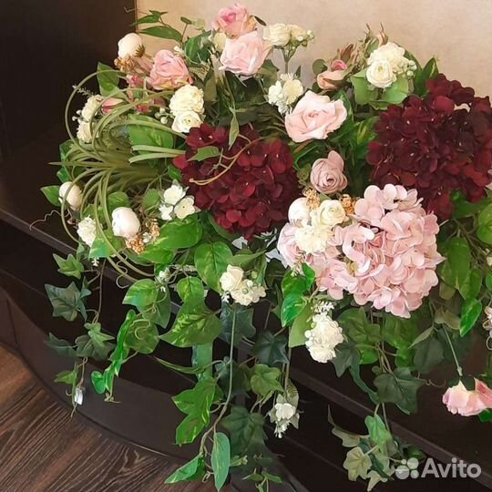 Композиции из искусственных цветов,украшение чая,к