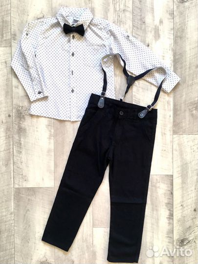 Костюм 4ка рубашка брюки бабочка подтяжки