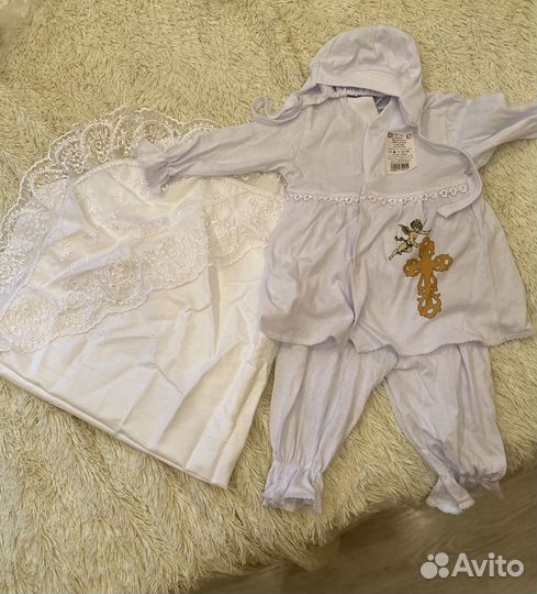Новый крестильный набор р-р 74