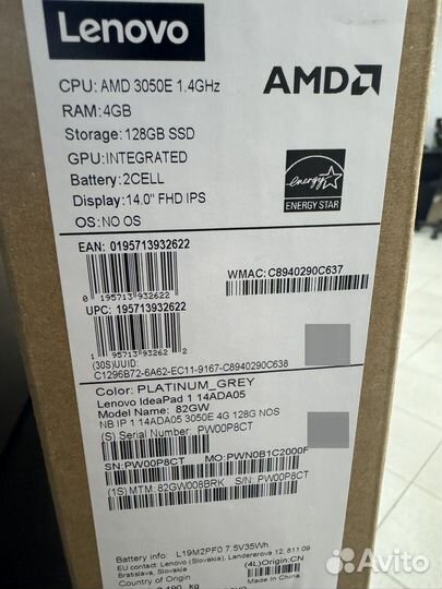 Ноутбук Lenovo Ideapad 1 14ada05