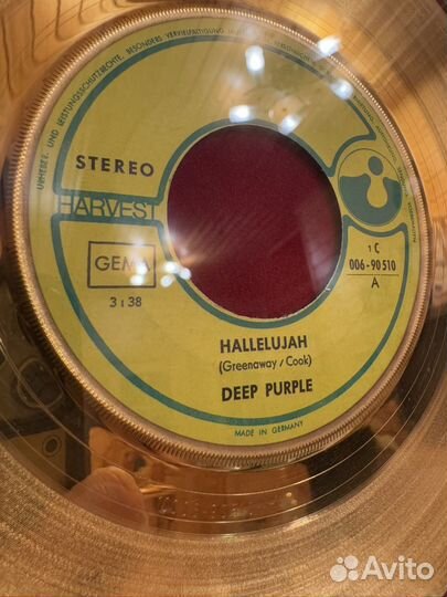 Золотой винил Deep purpleредкий диск из
