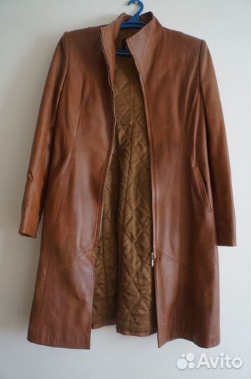 Кожаный плащ, р. 44/46