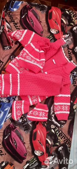 Костюм вязанный на девочку 6 месяцев