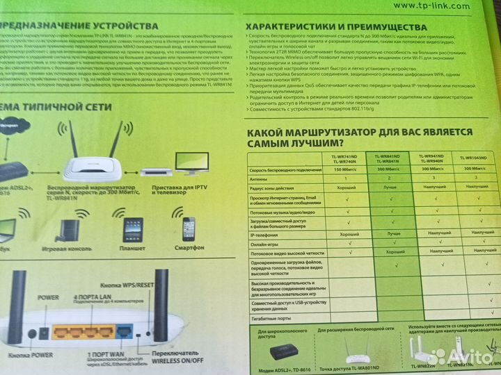 Wifi роутер до 300мб 4 lan, 1 wan