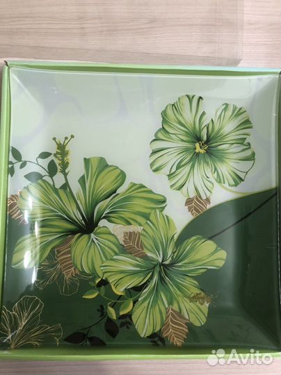 Блюдо стеклянное с лопаткой