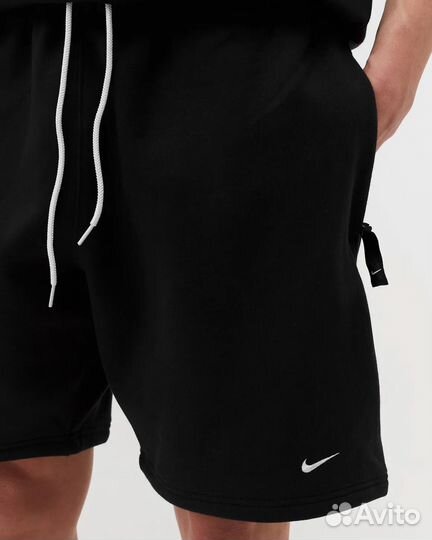 Шорты nike solo swoosh fleece shorts black