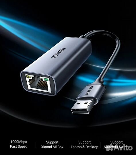Ethernet-сетевой адаптер ugreen USB3.0/1000 Мбит/с